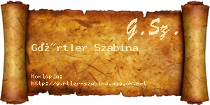 Gürtler Szabina névjegykártya